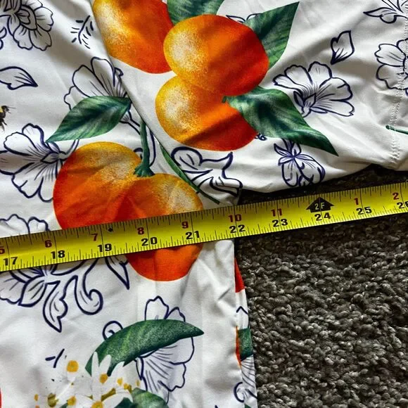 Lofty Llama Awesome Blossom Orange White Golf Polo Shirt Stretch Performance‎ L - Picture 5 of 6